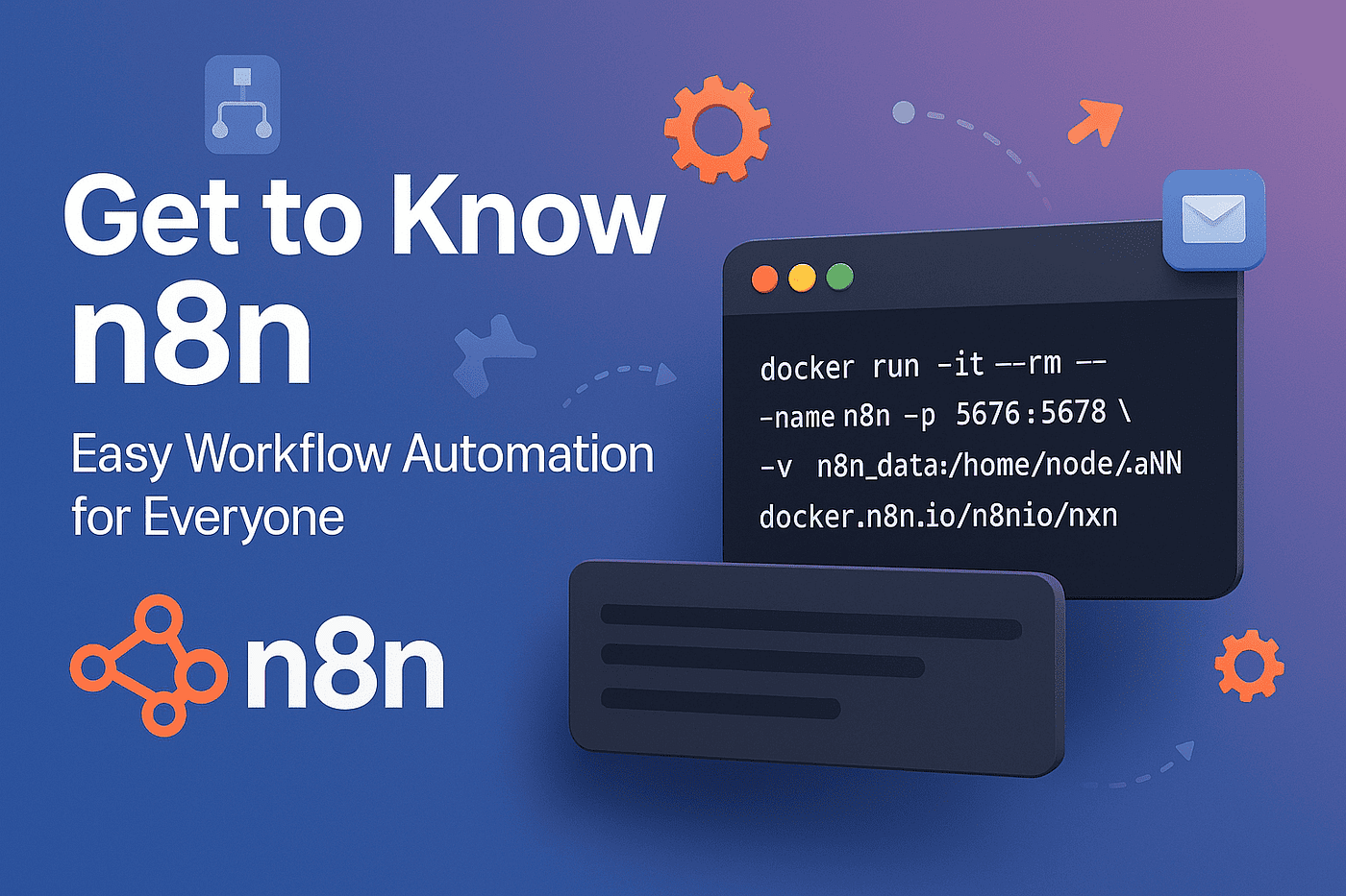Featured image for the Blog post on n8n and docker